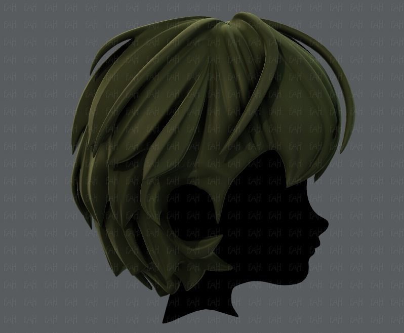 3D Hair style for boy V22 Low-poly 3D model_3