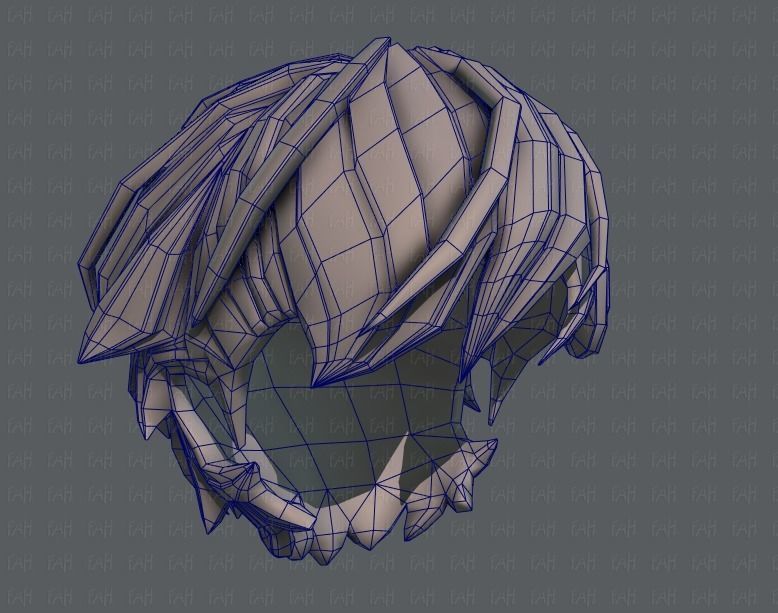 3D Hair style for boy V22 Low-poly 3D model_40