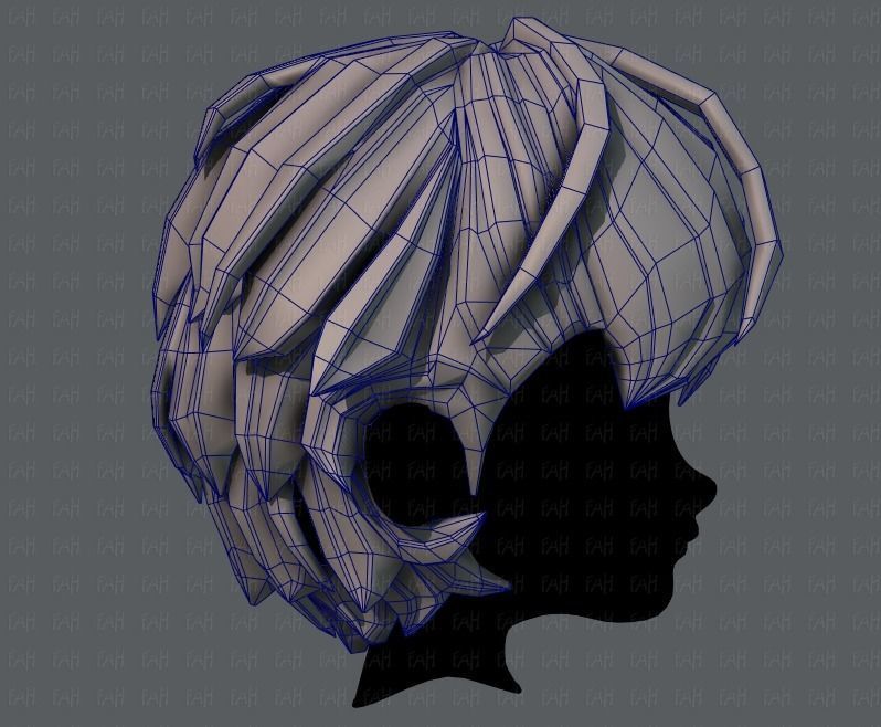 3D Hair style for boy V22 Low-poly 3D model_27