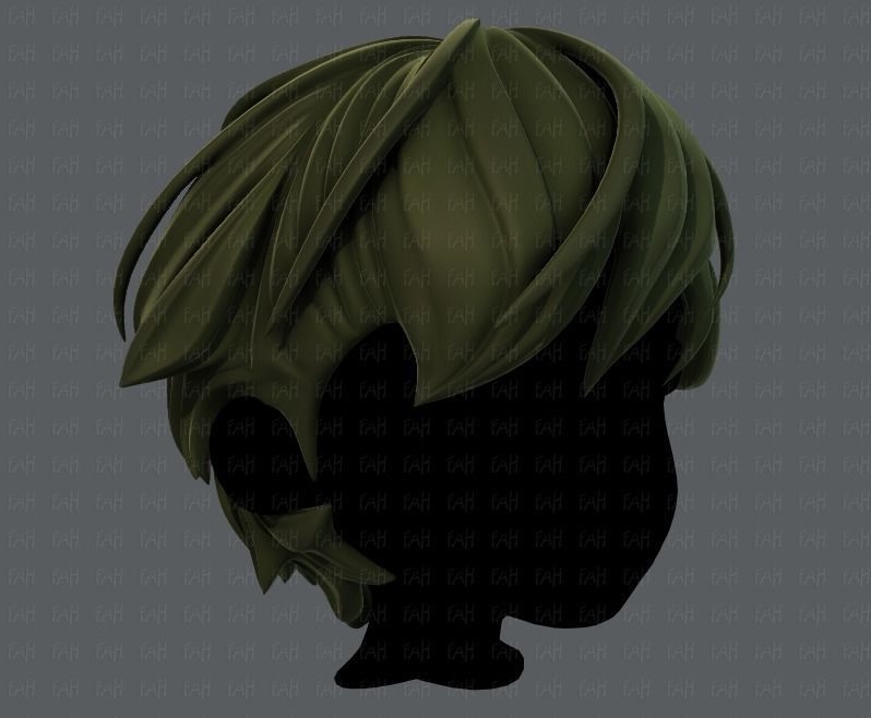3D Hair style for boy V22 Low-poly 3D model_2