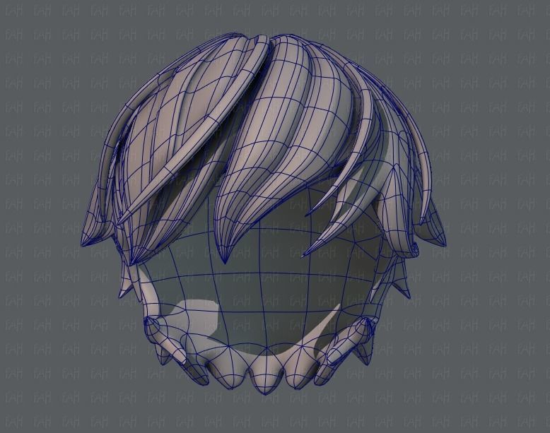 3D Hair style for boy V22 Low-poly 3D model_42