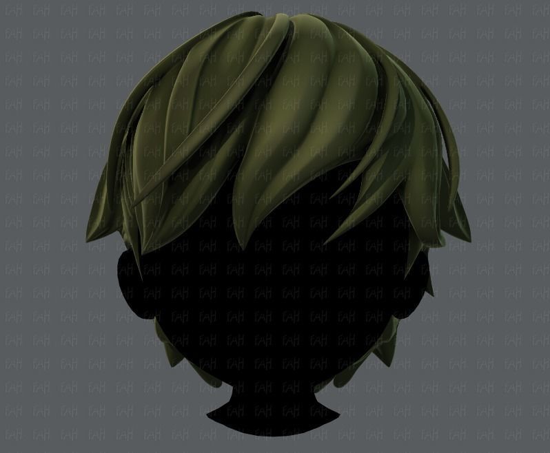 3D Hair style for boy V22 Low-poly 3D model_1