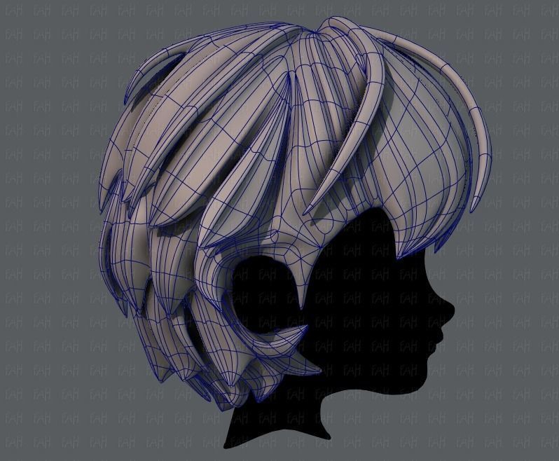 3D Hair style for boy V22 Low-poly 3D model_11