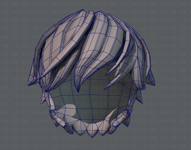 3D Hair style for boy V22 Low-poly 3D model_44