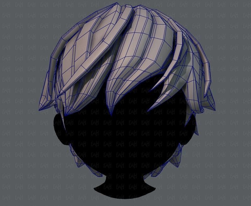 3D Hair style for boy V22 Low-poly 3D model_25