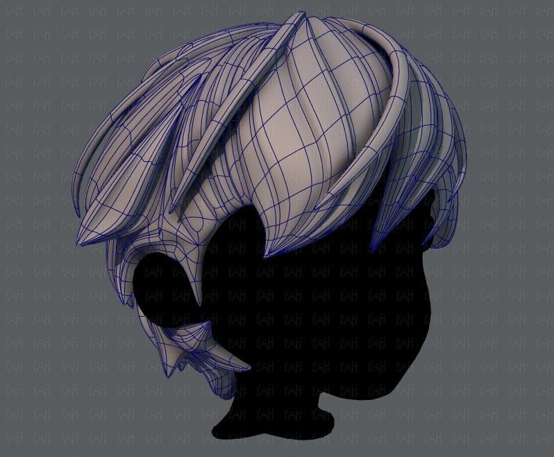 3D Hair style for boy V22 Low-poly 3D model_10
