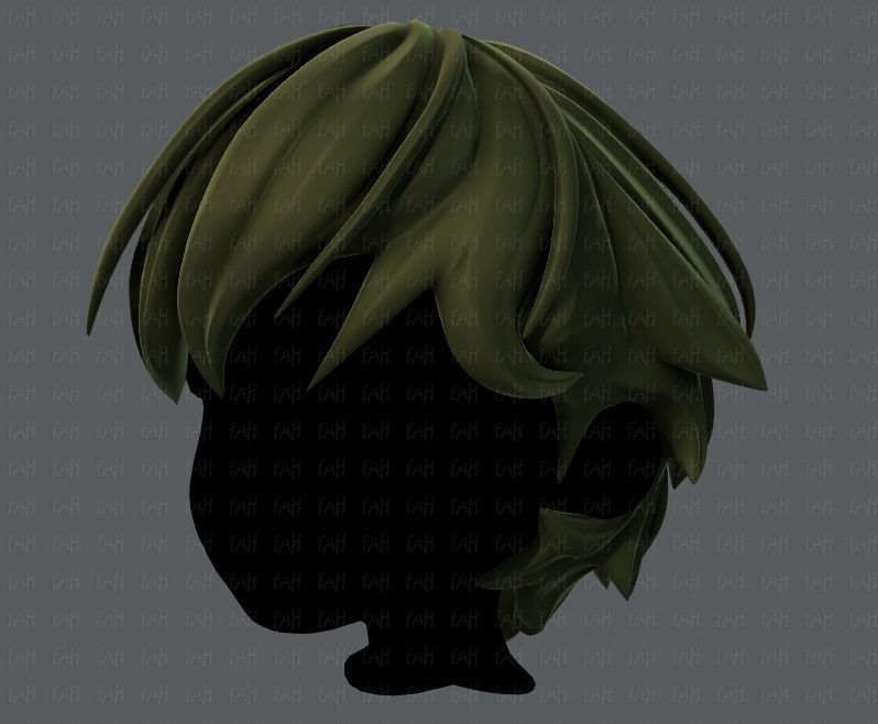 3D Hair style for boy V22 Low-poly 3D model_8