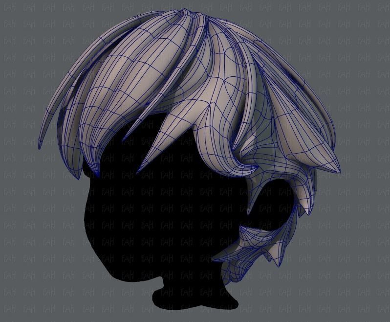 3D Hair style for boy V22 Low-poly 3D model_16