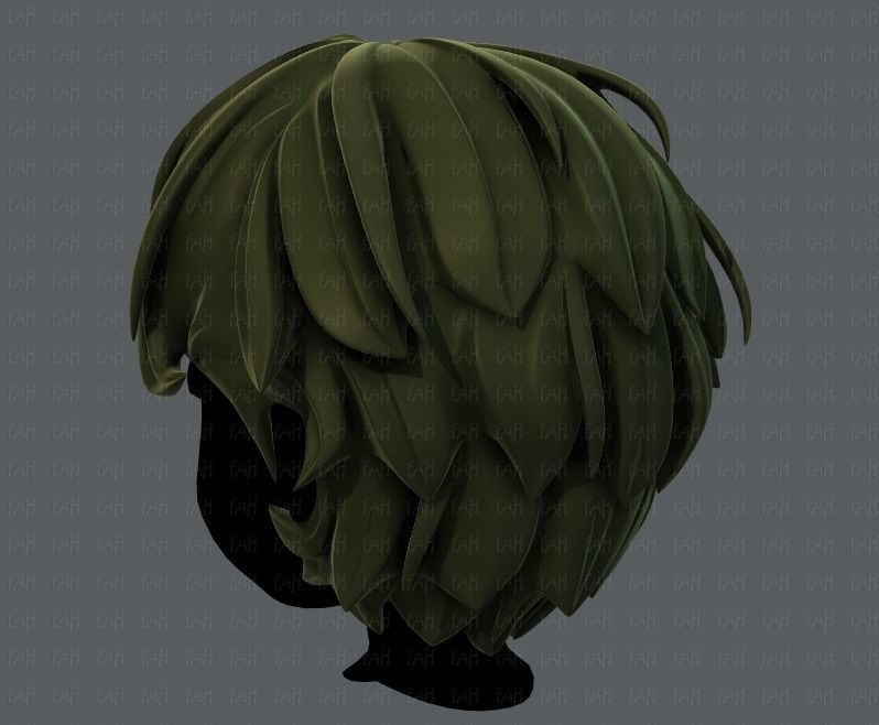 3D Hair style for boy V22 Low-poly 3D model_6
