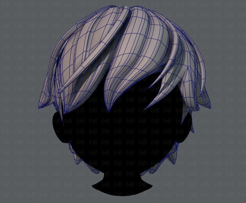 3D Hair style for boy V22 Low-poly 3D model_9