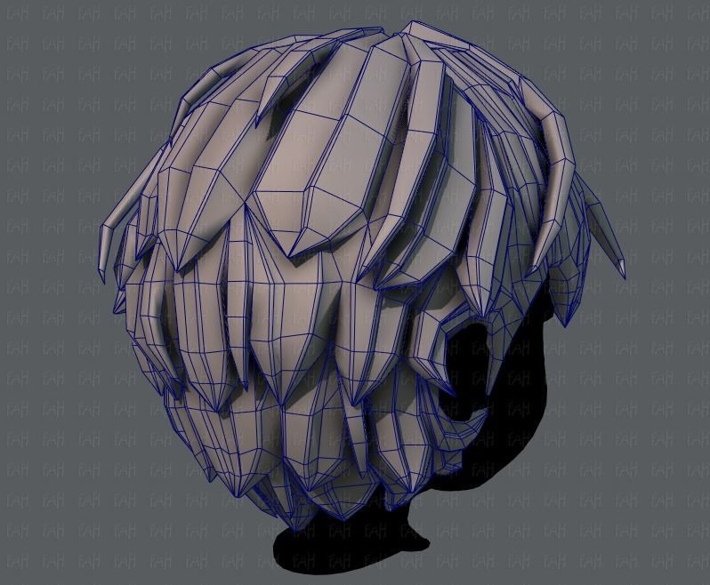 3D Hair style for boy V22 Low-poly 3D model_28