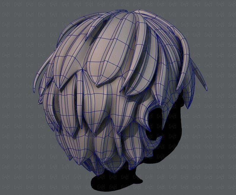 3D Hair style for boy V22 Low-poly 3D model_12