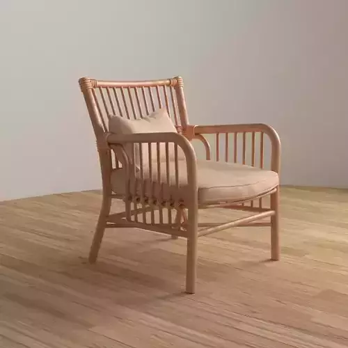 Wooden Chair Low-poly 3D model