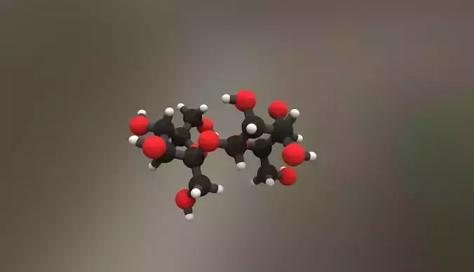 Sucrose molecule sacarose sacharosis disaccharide Low-poly 3D model