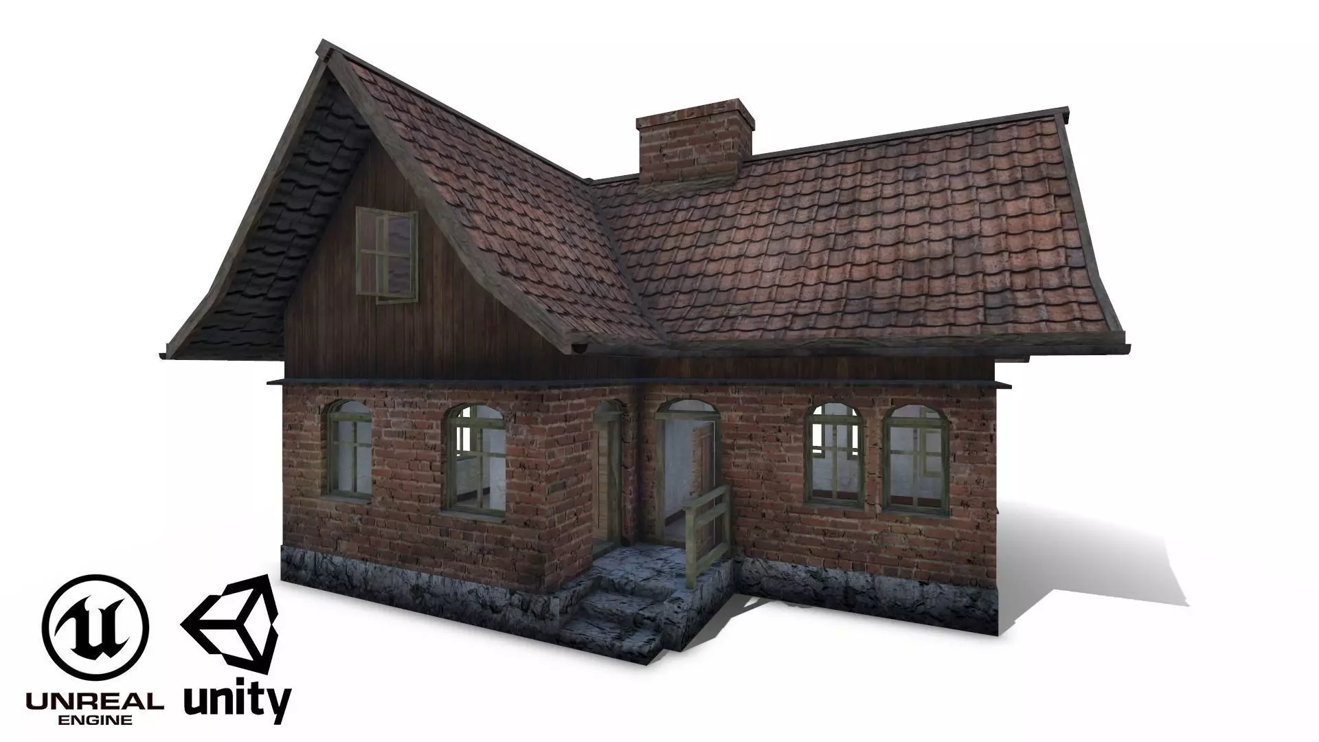 Polish Country Cottage Low-poly Free low-poly 3D model