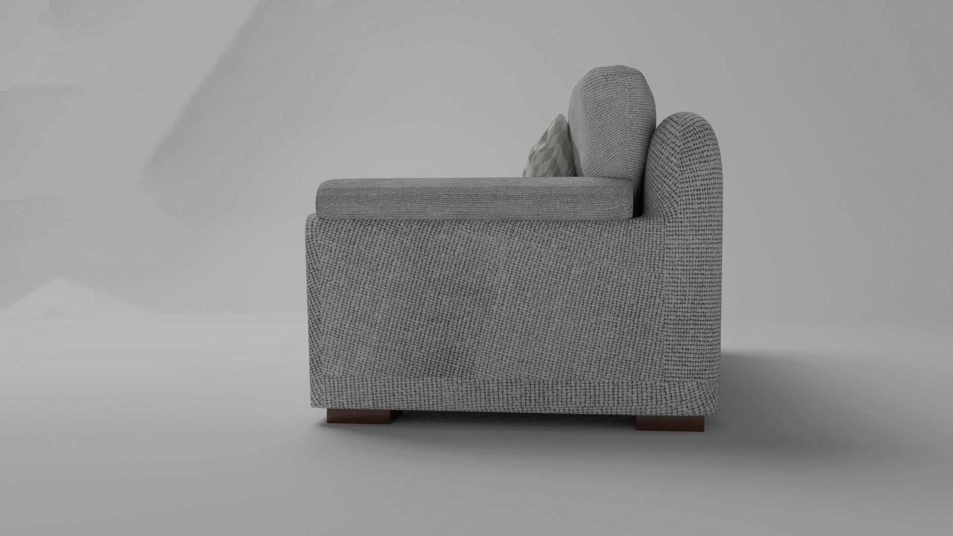 Simple Sofa Two seat sofa 3D model_1