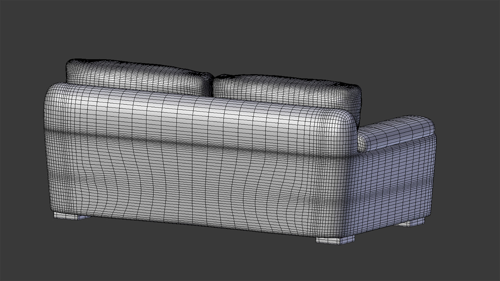 Simple Sofa Two seat sofa 3D model_4