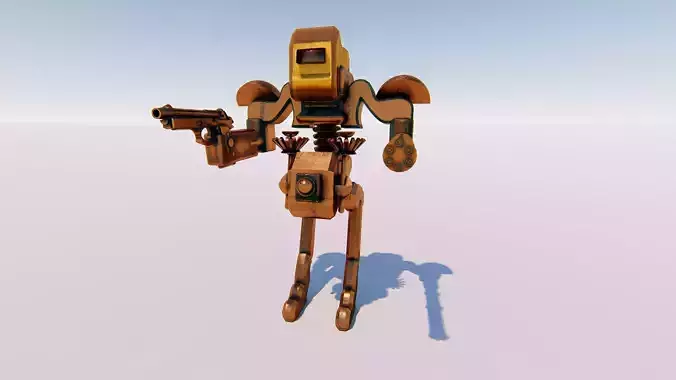 robot holding gun