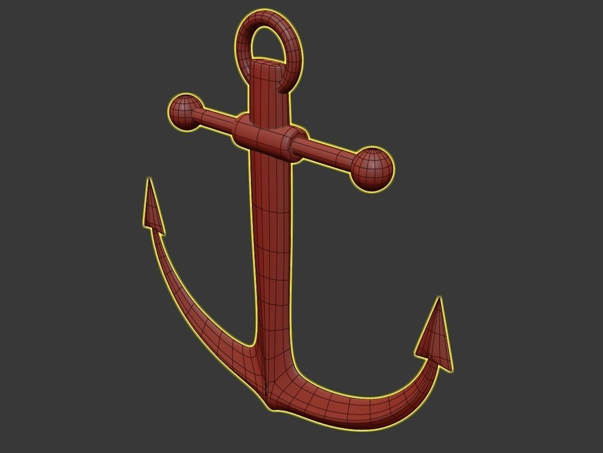 Cartoon Anchor 3D model_3