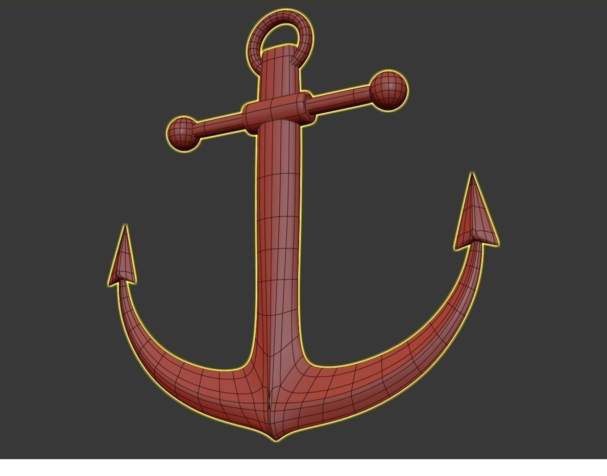Cartoon Anchor 3D model_5