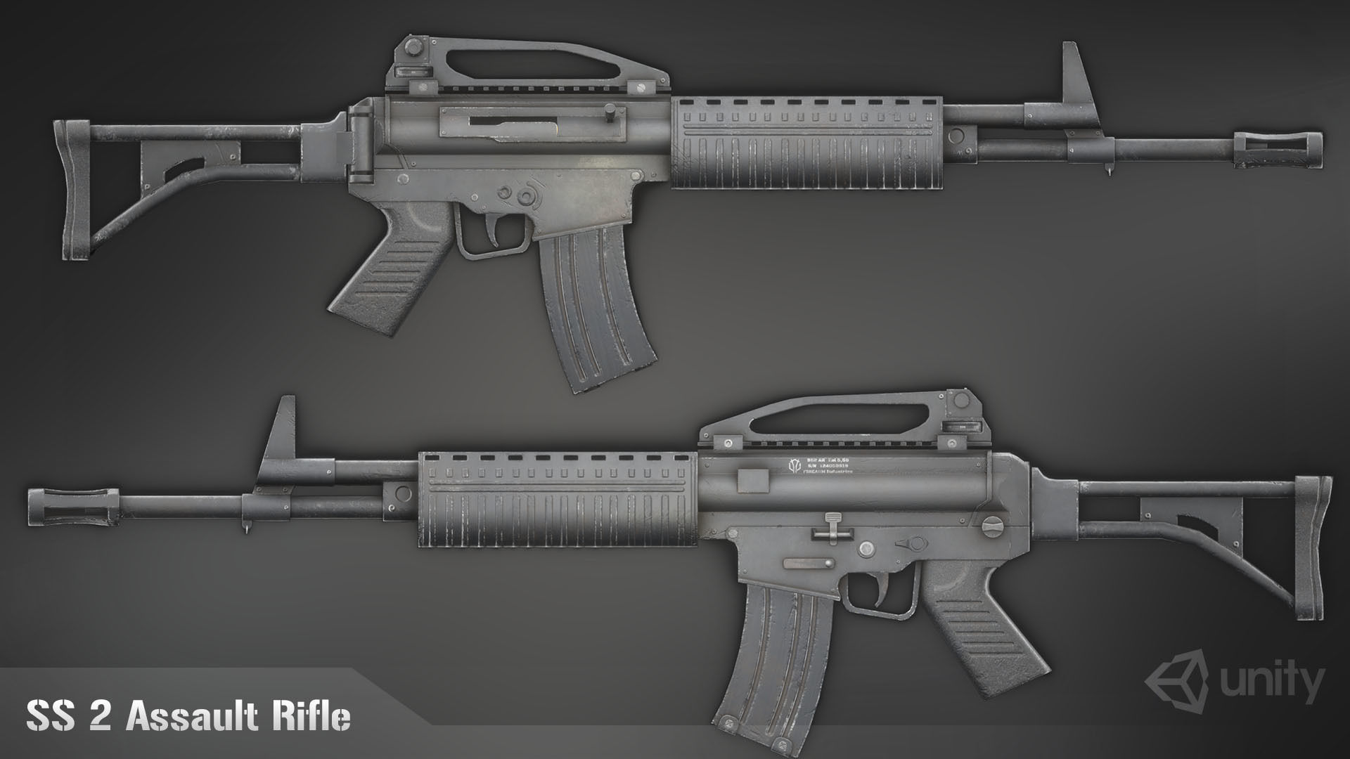 SS2 Assault Rifle Free low-poly 3D model_7