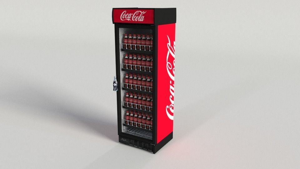 Coca-Cola Vending Machine 4 Low-poly 3D model_1