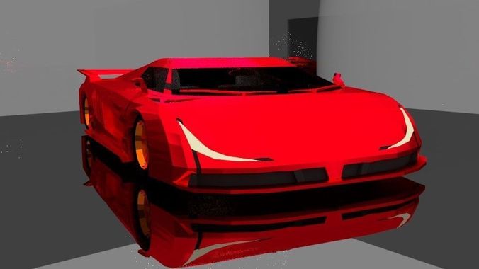 Hypercar Vision J4 AX Speciale Low-poly 3D model