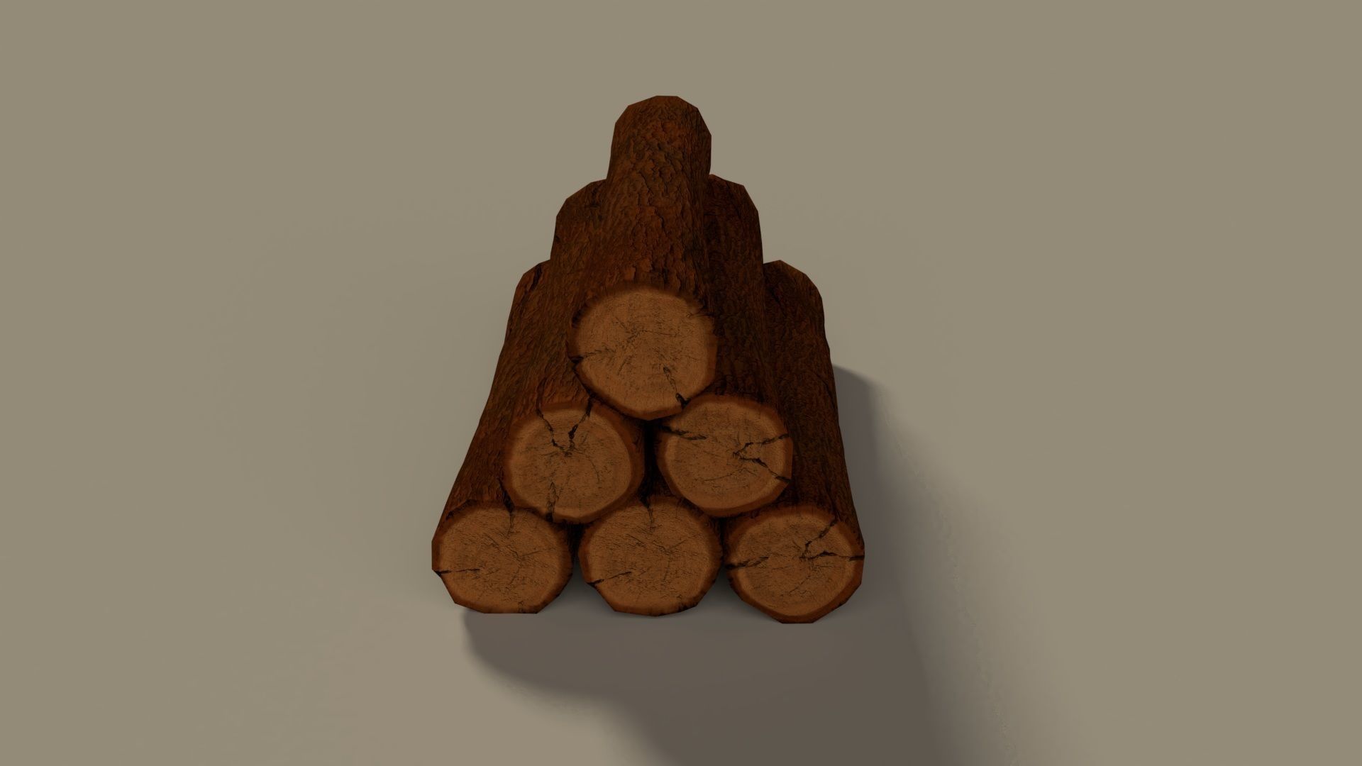 Wood Log Pile Low Poly Low-poly 3D model_11