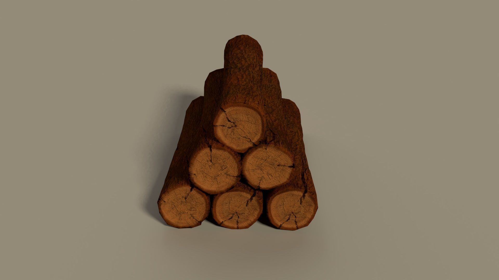 Wood Log Pile Low Poly Low-poly 3D model_4