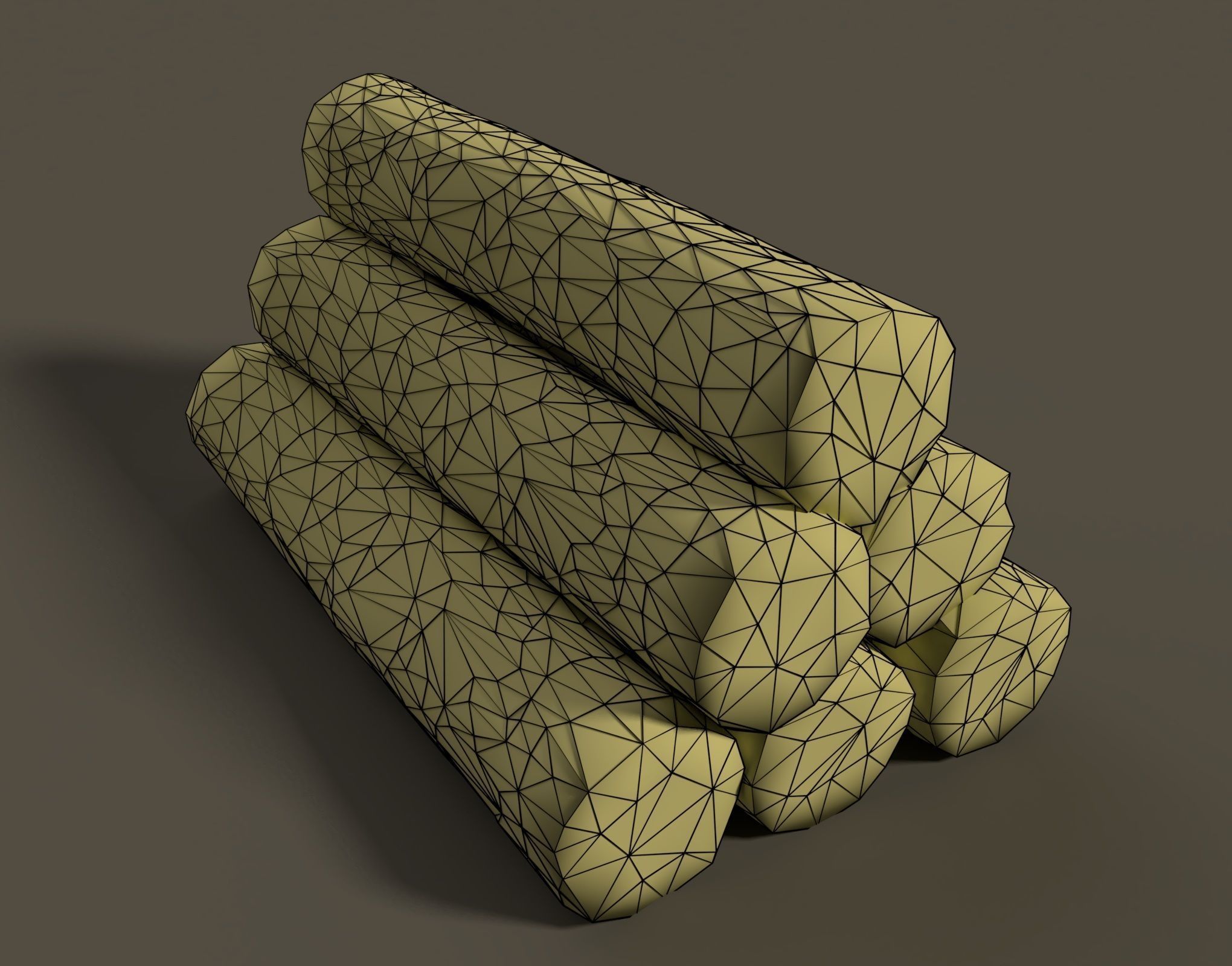 Wood Log Pile Low Poly Low-poly 3D model_2