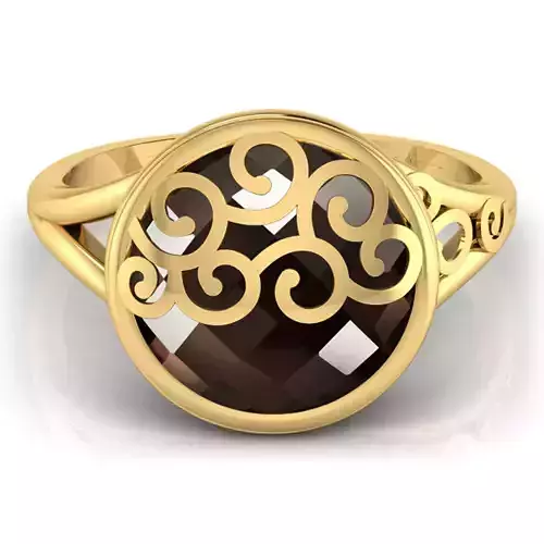 Brown Stone Ring 3D print model