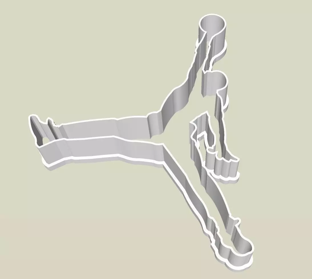 Jordan Jumpman logo cookie and fondant cutter 3D print model_0