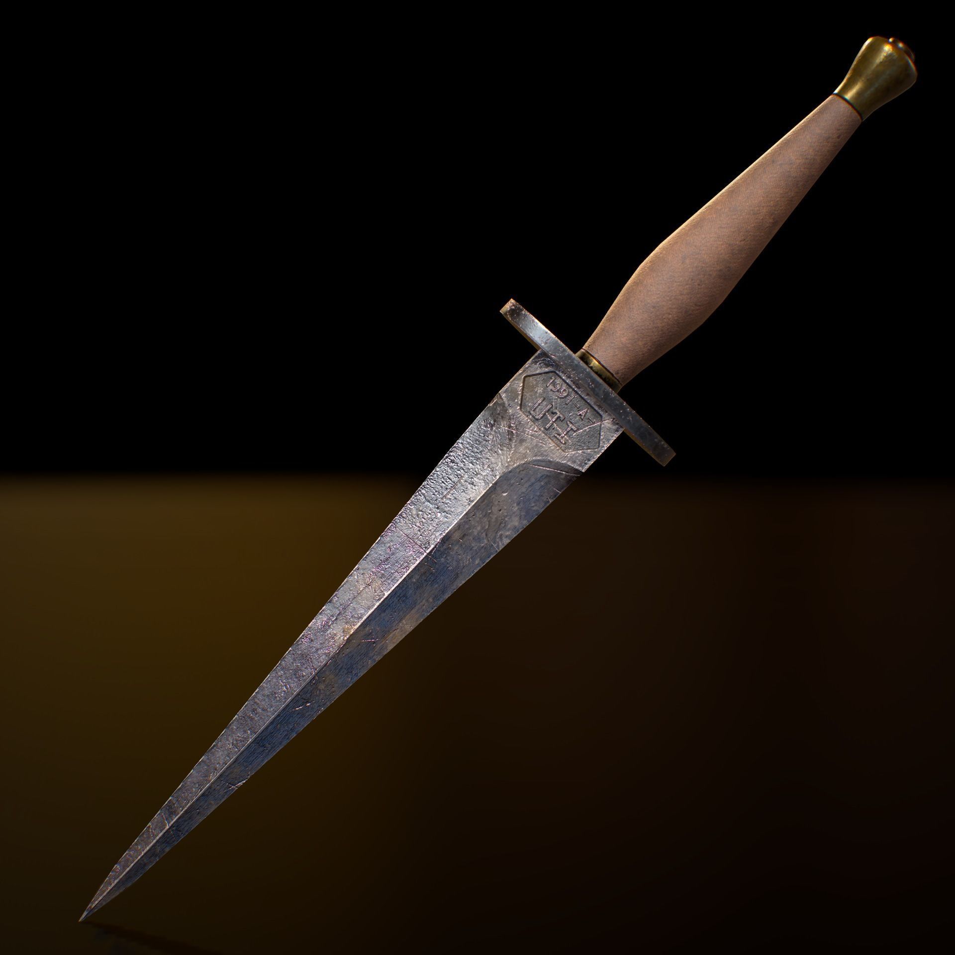 HIE Game Ready Dagger D171123 Free low-poly 3D model_8