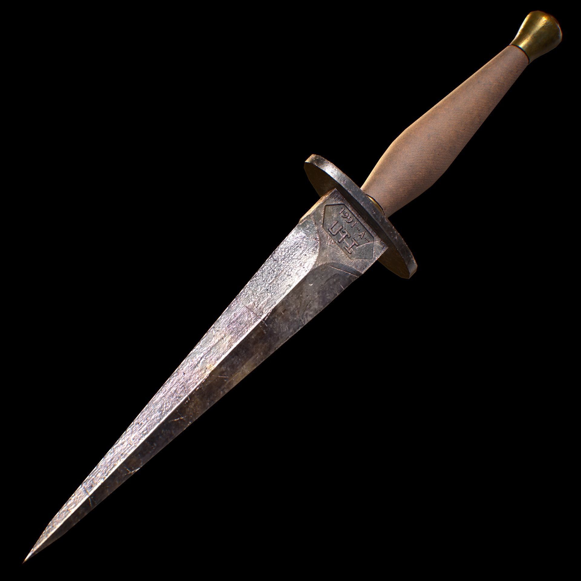 HIE Game Ready Dagger D171123 Free low-poly 3D model_3