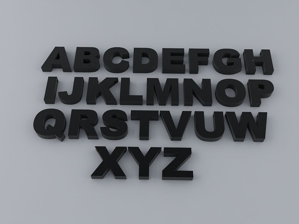 A to Z English Letters Alphabet Free 3D print model_2