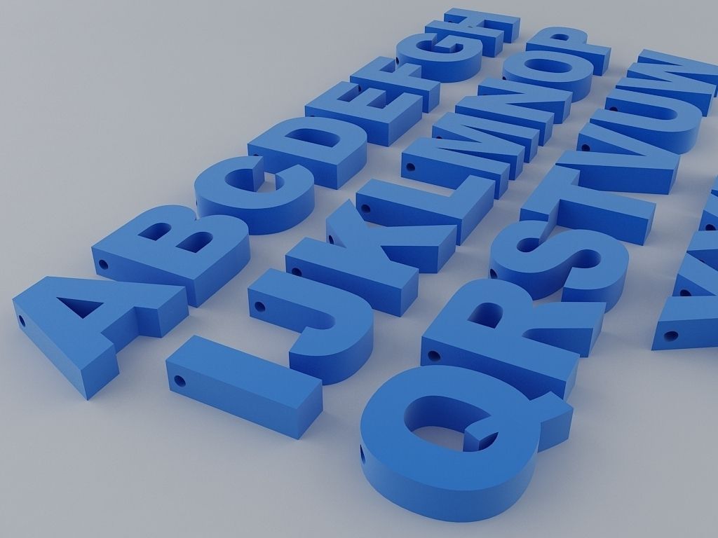 A to Z English Letters Alphabet Free 3D print model_5