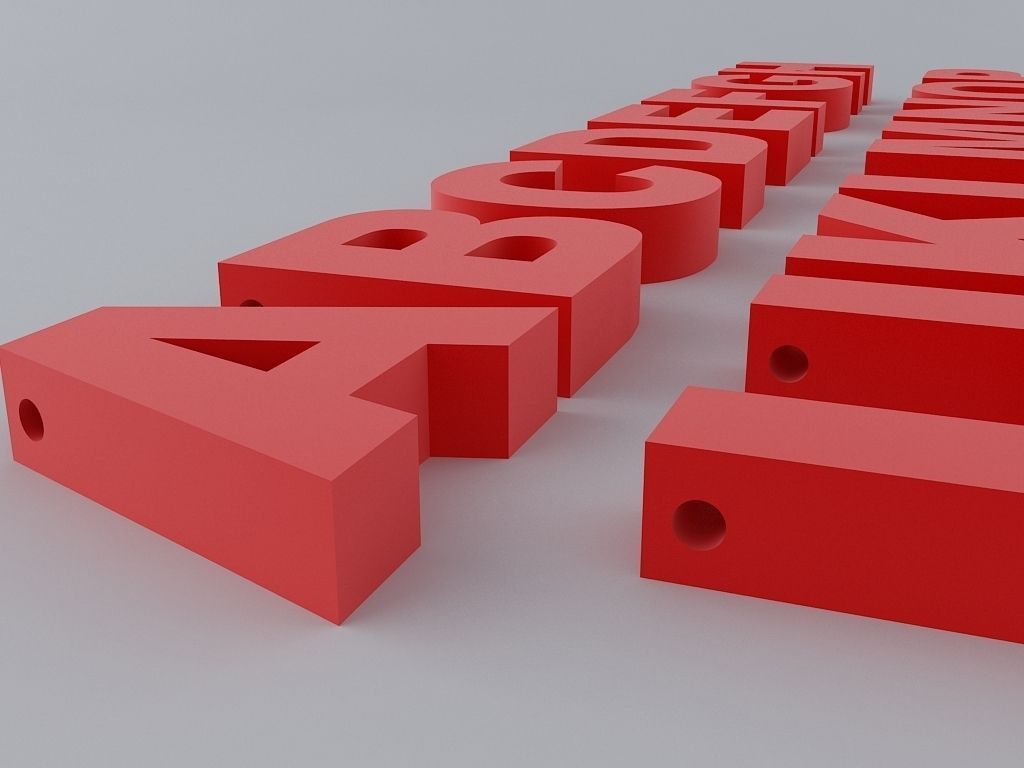 A to Z English Letters Alphabet Free 3D print model_1
