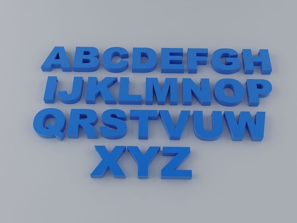A to Z English Letters Alphabet Free 3D print model_4