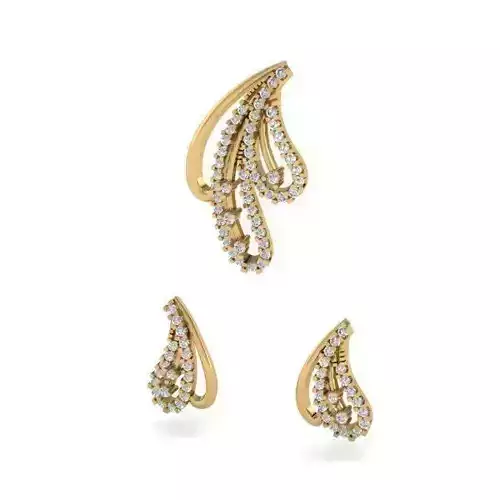 Gold Color Eartops With Diamonds 5