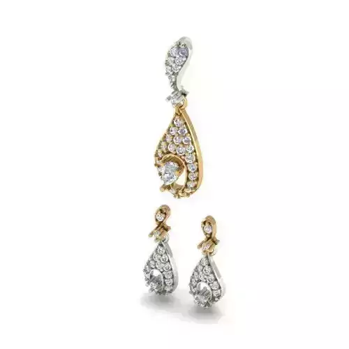 Drop Earrings With Diamonds 1 3D print model