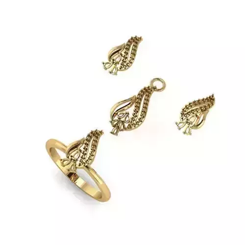 Gold Color Eartops and Engagement Ring 2