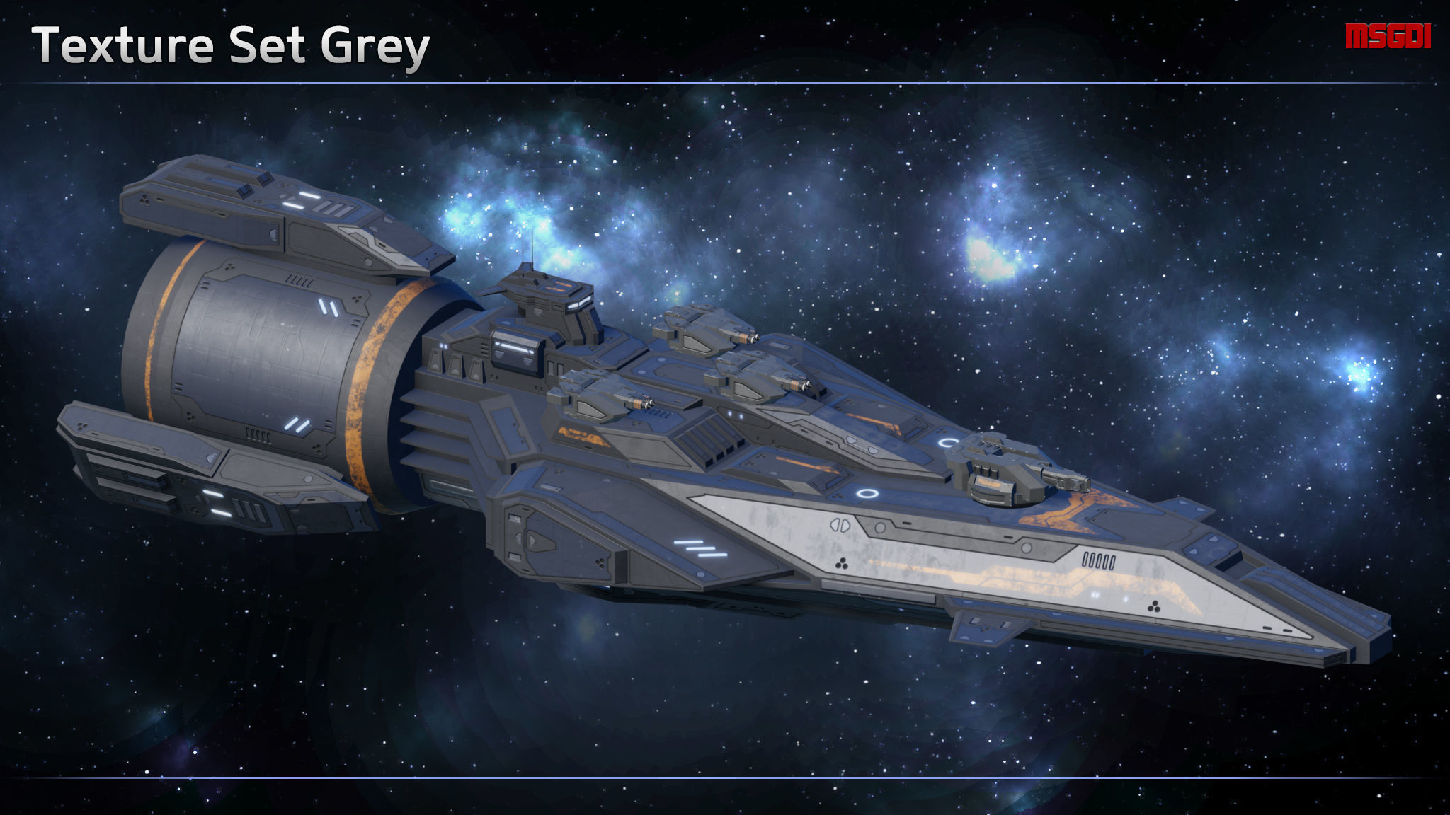 Spaceship Light Frigate Buffalo Low-poly 3D model_7