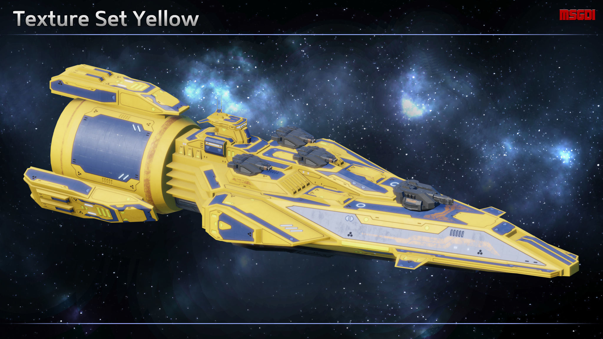 Spaceship Light Frigate Buffalo Low-poly 3D model_10