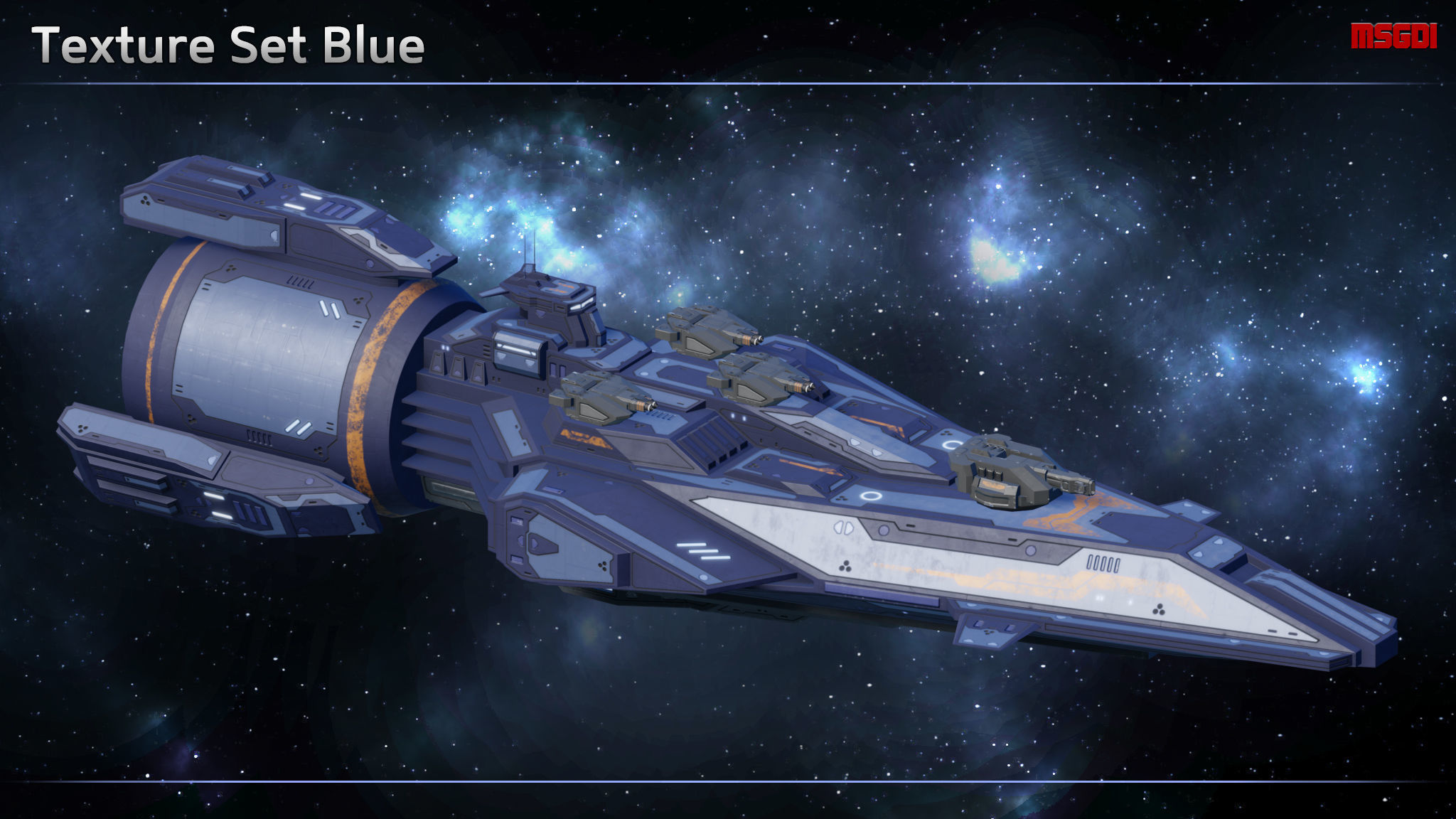 Spaceship Light Frigate Buffalo Low-poly 3D model_6