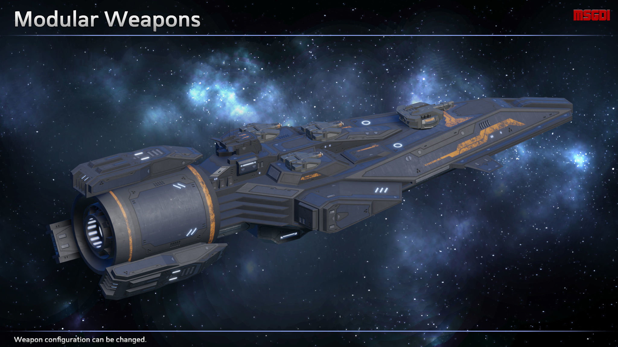 Spaceship Light Frigate Buffalo Low-poly 3D model_3