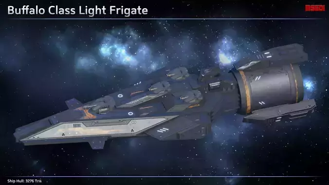Spaceship Light Frigate Buffalo Low-poly 3D model
