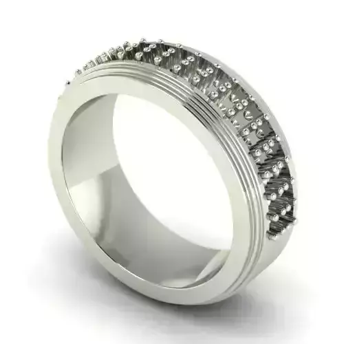 Silver Color Engagement Ring With Diamonds