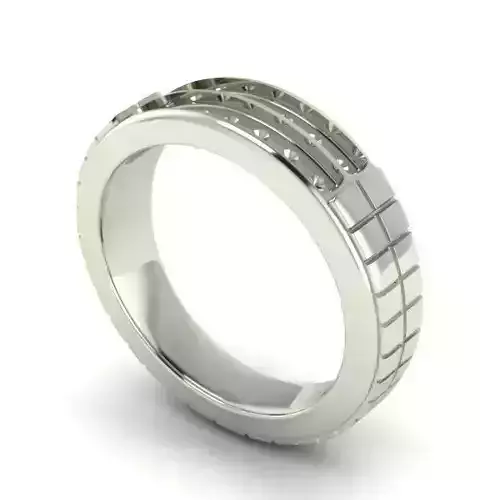 Silver Color Wedding Ring With Diamonds