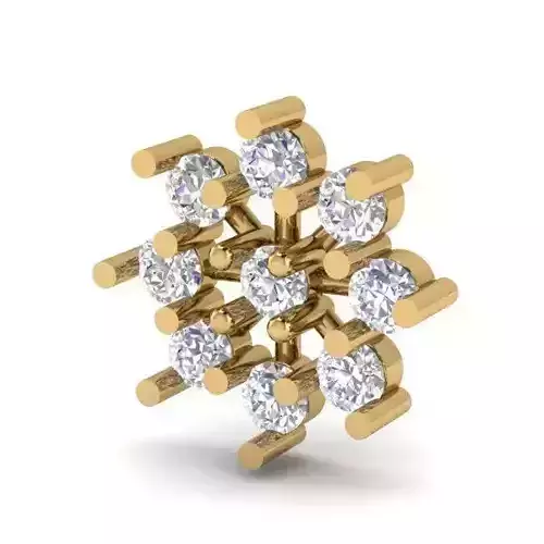 Flower Shaped Eartops With Diamonds 1