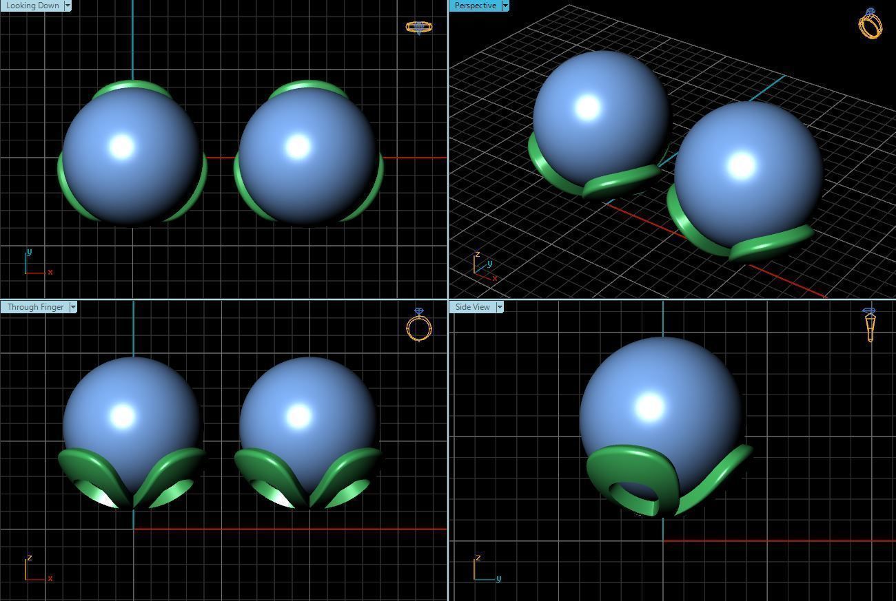 Eartops With Pearls 3D print model_1